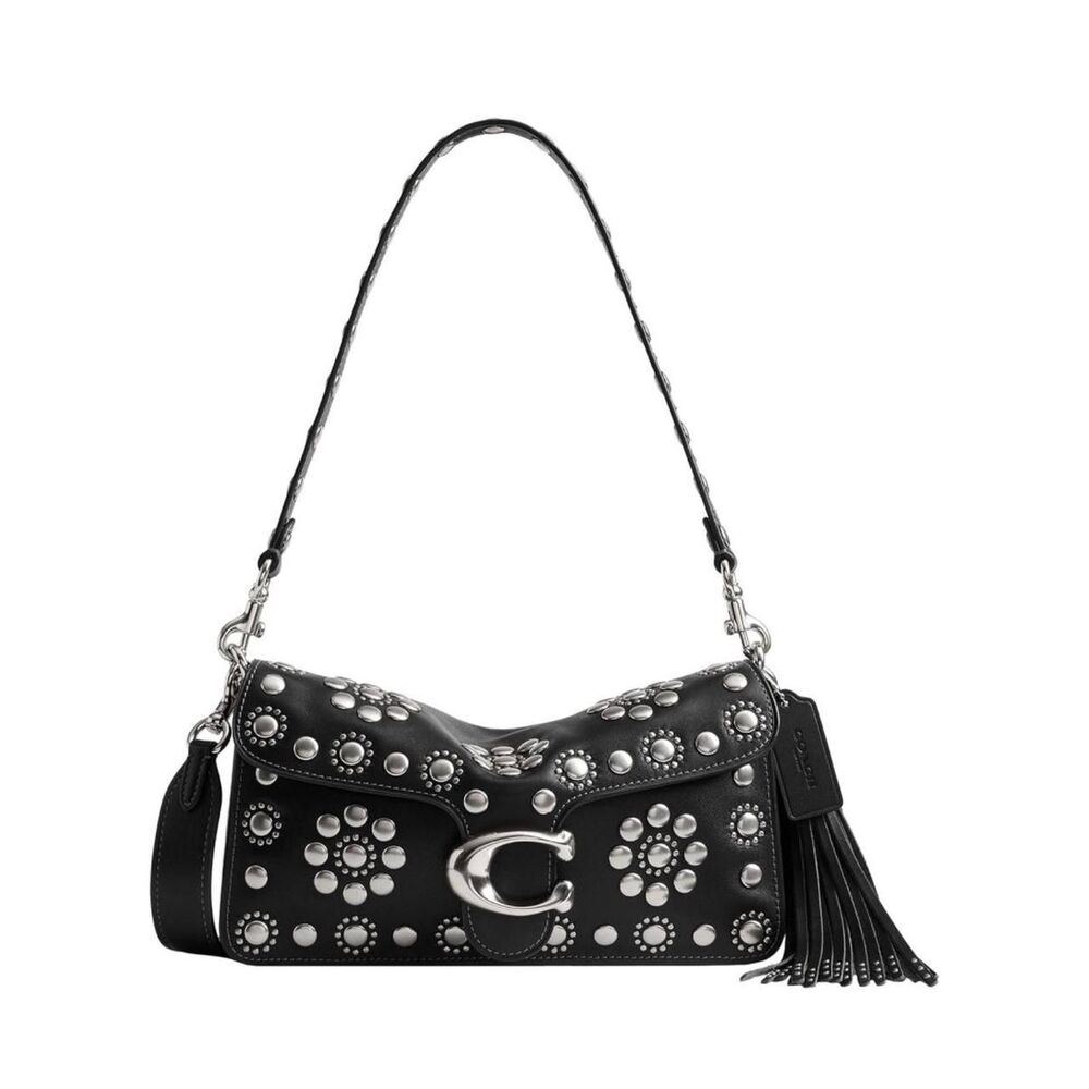 Coach Tabby 26 Black Western with Silver Rivets Shoulder Bag